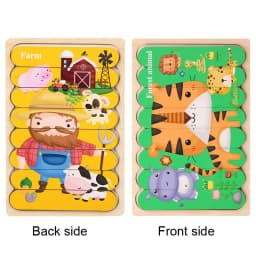 Baby Wooden Montessori Puzzle Child Game Wooden Puzzle 3D Cartoon Animal Puzzle Babies Toys Puzzles For Kids 1 2 3 Year Old