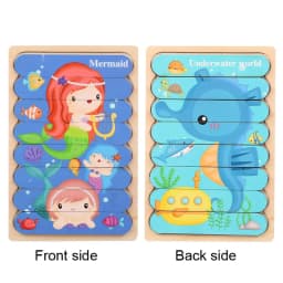 Baby Wooden Montessori Puzzle Child Game Wooden Puzzle 3D Cartoon Animal Puzzle Babies Toys Puzzles For Kids 1 2 3 Year Old