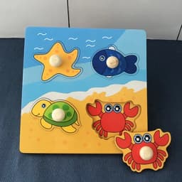 Baby Wooden Montessori Puzzle Child Game Wooden Puzzle 3D Cartoon Animal Puzzle Babies Toys Puzzles For Kids 1 2 3 Year Old