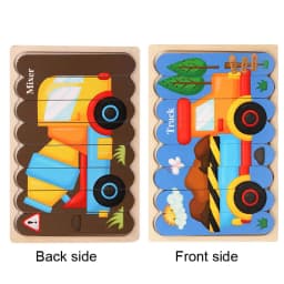 Baby Wooden Montessori Puzzle Child Game Wooden Puzzle 3D Cartoon Animal Puzzle Babies Toys Puzzles For Kids 1 2 3 Year Old