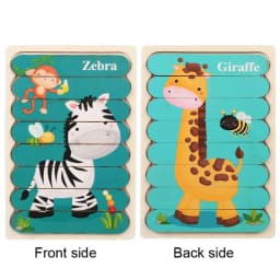 Baby Wooden Montessori Puzzle Child Game Wooden Puzzle 3D Cartoon Animal Puzzle Babies Toys Puzzles For Kids 1 2 3 Year Old