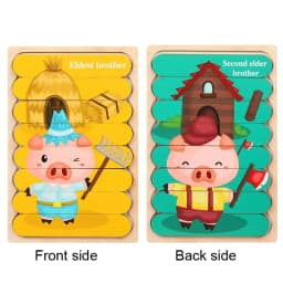 Baby Wooden Montessori Puzzle Child Game Wooden Puzzle 3D Cartoon Animal Puzzle Babies Toys Puzzles For Kids 1 2 3 Year Old