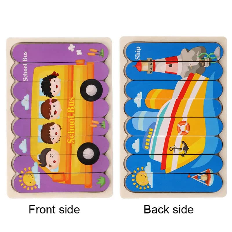 Baby Wooden Montessori Puzzle Child Game Wooden Puzzle 3D Cartoon Animal Puzzle Babies Toys Puzzles For Kids 1 2 3 Year Old