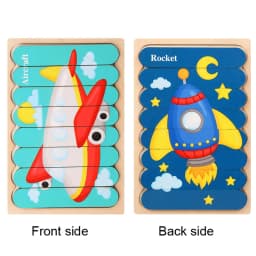 Baby Wooden Montessori Puzzle Child Game Wooden Puzzle 3D Cartoon Animal Puzzle Babies Toys Puzzles For Kids 1 2 3 Year Old