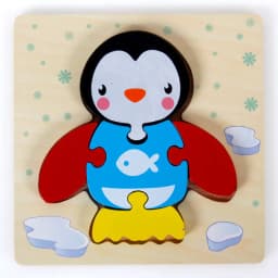 Baby Wooden Montessori Puzzle Child Game Wooden Puzzle 3D Cartoon Animal Puzzle Babies Toys Puzzles For Kids 1 2 3 Year Old