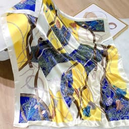 2022 Design brand foulard Neckerchief Shawl Wraps Print Silk Satin Scarf square Women Muslim Hijab Elegant Headband Bandana
