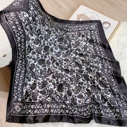 2022 Design brand foulard Neckerchief Shawl Wraps Print Silk Satin Scarf square Women Muslim Hijab Elegant Headband Bandana