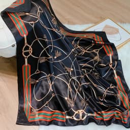 2022 Design brand foulard Neckerchief Shawl Wraps Print Silk Satin Scarf square Women Muslim Hijab Elegant Headband Bandana