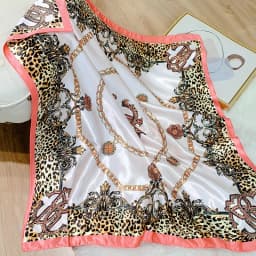 2022 Design brand foulard Neckerchief Shawl Wraps Print Silk Satin Scarf square Women Muslim Hijab Elegant Headband Bandana