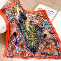 2022 Design brand foulard Neckerchief Shawl Wraps Print Silk Satin Scarf square Women Muslim Hijab Elegant Headband Bandana