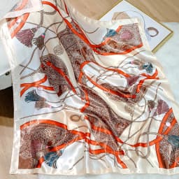 2022 Design brand foulard Neckerchief Shawl Wraps Print Silk Satin Scarf square Women Muslim Hijab Elegant Headband Bandana