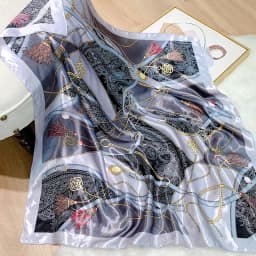 2022 Design brand foulard Neckerchief Shawl Wraps Print Silk Satin Scarf square Women Muslim Hijab Elegant Headband Bandana