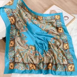2022 Design brand foulard Neckerchief Shawl Wraps Print Silk Satin Scarf square Women Muslim Hijab Elegant Headband Bandana
