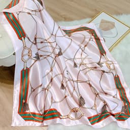 2022 Design brand foulard Neckerchief Shawl Wraps Print Silk Satin Scarf square Women Muslim Hijab Elegant Headband Bandana