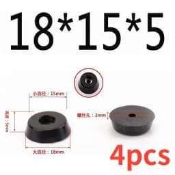 4pc Black Rubber Feet Non-slip Furniture Foot Table Leg Cabinet Bottom Pad for subwoofer Speaker machinery Funiture Accessories