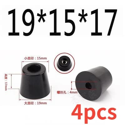 4pc Black Rubber Feet Non-slip Furniture Foot Table Leg Cabinet Bottom Pad for subwoofer Speaker machinery Funiture Accessories
