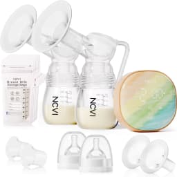 NCVI Double Electric Breast Pumps 4 Modes & 9 Levels with 4 Size Flanges & 10pcs Breastmilk Storage Bags