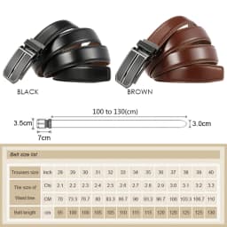 VATLTY Official Genuine Men's Leather Belt Natural Cowhide 3cm Thin Belt Alloy Automatic Buckle Trouser Belt 130cm Brown Girdles