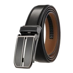 VATLTY Official Genuine Men's Leather Belt Natural Cowhide 3cm Thin Belt Alloy Automatic Buckle Trouser Belt 130cm Brown Girdles