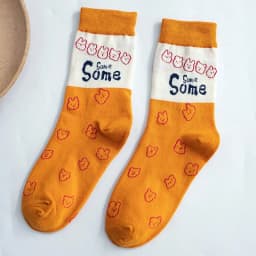 Streetwear Spring Autumn Cartoon Grid Woman Socks Cotton Kawaii and Funny Socks Women 12601
