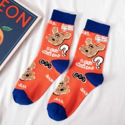 Streetwear Spring Autumn Cartoon Grid Woman Socks Cotton Kawaii and Funny Socks Women 12601