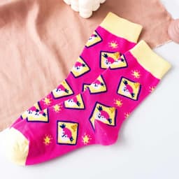 Streetwear Spring Autumn Cartoon Grid Woman Socks Cotton Kawaii and Funny Socks Women 12601