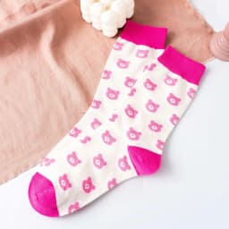Streetwear Spring Autumn Cartoon Grid Woman Socks Cotton Kawaii and Funny Socks Women 12601