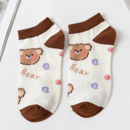 Streetwear Spring Autumn Cartoon Grid Woman Socks Cotton Kawaii and Funny Socks Women 12601