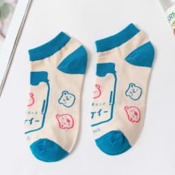Streetwear Spring Autumn Cartoon Grid Woman Socks Cotton Kawaii and Funny Socks Women 12601