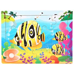15*11cm 12pcs Wood Puzzle Kids Educational Toys Cartoon Animal/Traffic 3dD Wooden Puzzle Jigsaw Toys For Children Gifts