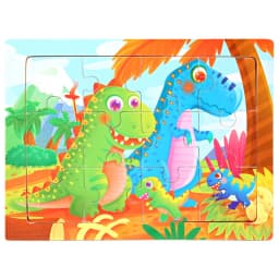 15*11cm 12pcs Wood Puzzle Kids Educational Toys Cartoon Animal/Traffic 3dD Wooden Puzzle Jigsaw Toys For Children Gifts