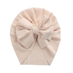 Solid Ribbed Bunny Knot Turban Hats for Baby Boys Girls Beanies Striped Thin Elastic Caps Bonnet Newborn Toddler 0-4T Headwraps