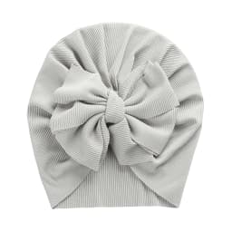 Solid Ribbed Bunny Knot Turban Hats for Baby Boys Girls Beanies Striped Thin Elastic Caps Bonnet Newborn Toddler 0-4T Headwraps