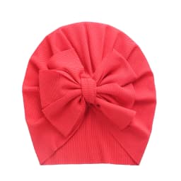 Solid Ribbed Bunny Knot Turban Hats for Baby Boys Girls Beanies Striped Thin Elastic Caps Bonnet Newborn Toddler 0-4T Headwraps