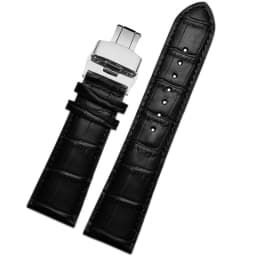 23mm 24mm 26mm 28mm big width Black brownButterfly clasp Mens Alligator Genuine Leather Watch Strap Band bracelets free shipping