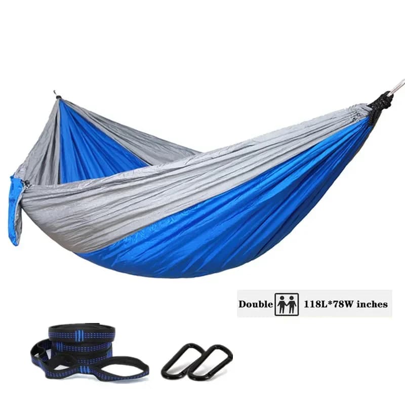 Oversized Double Camping Hammock,Portable Tree Straps Hammock ,210T Nylon Travel Hammock, Lightweight Parachute Hammocks