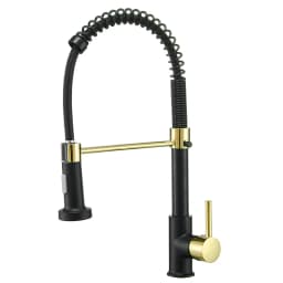 VGX Kitchen Faucet with Pull Down Sprayer Single Handle Mixer for Basin 360° Rotating Spring Style Taps Brass Chrome Gold Black