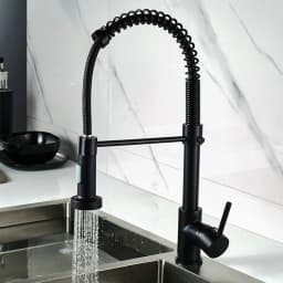 VGX Kitchen Faucet with Pull Down Sprayer Single Handle Mixer for Basin 360° Rotating Spring Style Taps Brass Chrome Gold Black