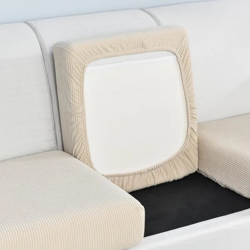1pc Jacquard Sofa Seat Cushion Cover Chair Cover Stretch Washable Removable Slipcover 1/2/3/4 Seat Polar Fleece Sofa Protector