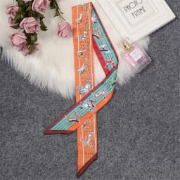 Retro Bag Scarf Women Luxury Small Silk Scarf 2021 Handbag Ribbon Brand Fashion Hair band Head Scarf Long Skinny Scarf Wholesale