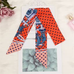 Retro Bag Scarf Women Luxury Small Silk Scarf 2021 Handbag Ribbon Brand Fashion Hair band Head Scarf Long Skinny Scarf Wholesale