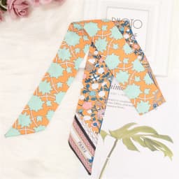 Retro Bag Scarf Women Luxury Small Silk Scarf 2021 Handbag Ribbon Brand Fashion Hair band Head Scarf Long Skinny Scarf Wholesale