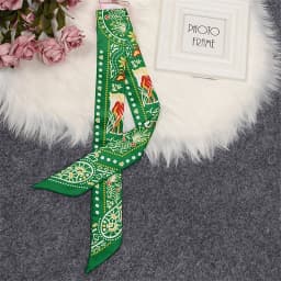 Retro Bag Scarf Women Luxury Small Silk Scarf 2021 Handbag Ribbon Brand Fashion Hair band Head Scarf Long Skinny Scarf Wholesale