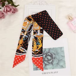 Retro Bag Scarf Women Luxury Small Silk Scarf 2021 Handbag Ribbon Brand Fashion Hair band Head Scarf Long Skinny Scarf Wholesale