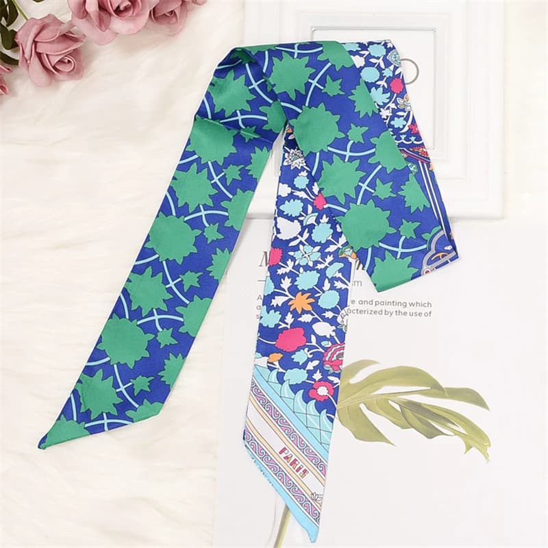 Retro Bag Scarf Women Luxury Small Silk Scarf 2021 Handbag Ribbon Brand Fashion Hair band Head Scarf Long Skinny Scarf Wholesale