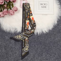 Retro Bag Scarf Women Luxury Small Silk Scarf 2021 Handbag Ribbon Brand Fashion Hair band Head Scarf Long Skinny Scarf Wholesale