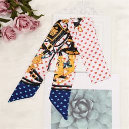 Retro Bag Scarf Women Luxury Small Silk Scarf 2021 Handbag Ribbon Brand Fashion Hair band Head Scarf Long Skinny Scarf Wholesale