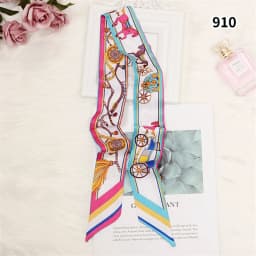 Retro Bag Scarf Women Luxury Small Silk Scarf 2021 Handbag Ribbon Brand Fashion Hair band Head Scarf Long Skinny Scarf Wholesale