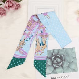 Retro Bag Scarf Women Luxury Small Silk Scarf 2021 Handbag Ribbon Brand Fashion Hair band Head Scarf Long Skinny Scarf Wholesale