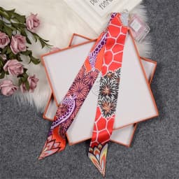 Retro Bag Scarf Women Luxury Small Silk Scarf 2021 Handbag Ribbon Brand Fashion Hair band Head Scarf Long Skinny Scarf Wholesale